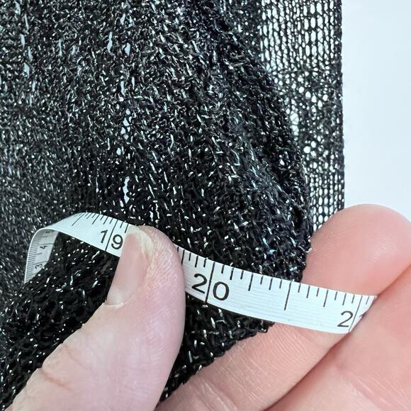 VTG 90s Y2K Black Crochet Dress Sz 6 Open Knit Vamp Whimsigoth Witchy Fairy Lace - Picture 16 of 16